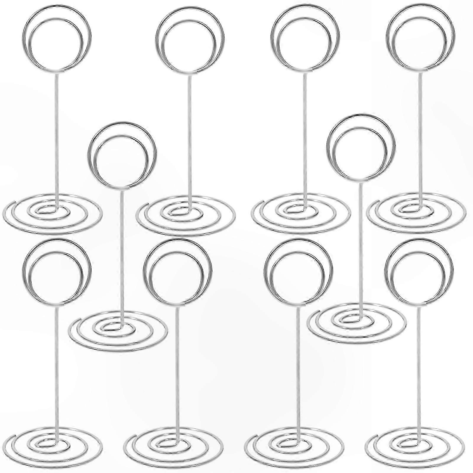 Silver Wire Place Card Holders, 10Pcs Mini Table Number Stands for Home Decoration and Special Ocns