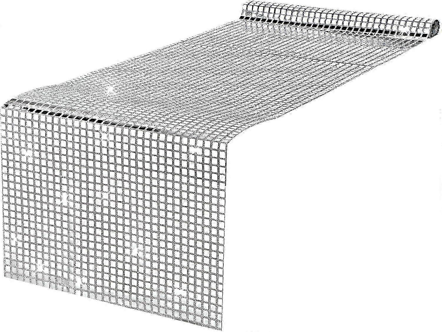 Disco Table Runner Silver Sequin Table Runners 12 x 71 Inches Retro 70s 80s Theme Disco Ba