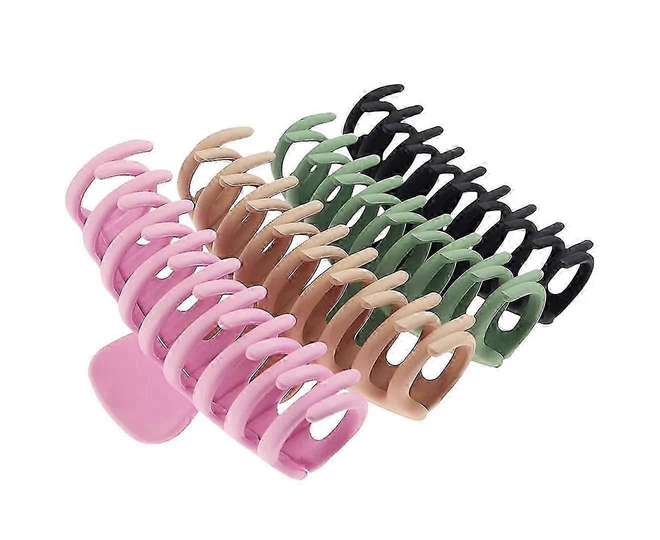 Hair clip - large black + green + pink + khaki - each 1PC