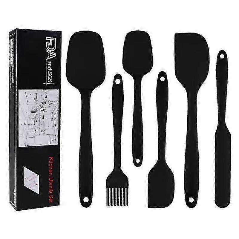6 Piece For Cooking Baking And Mixing Heat Resistant Non Stick Rubber Spatula