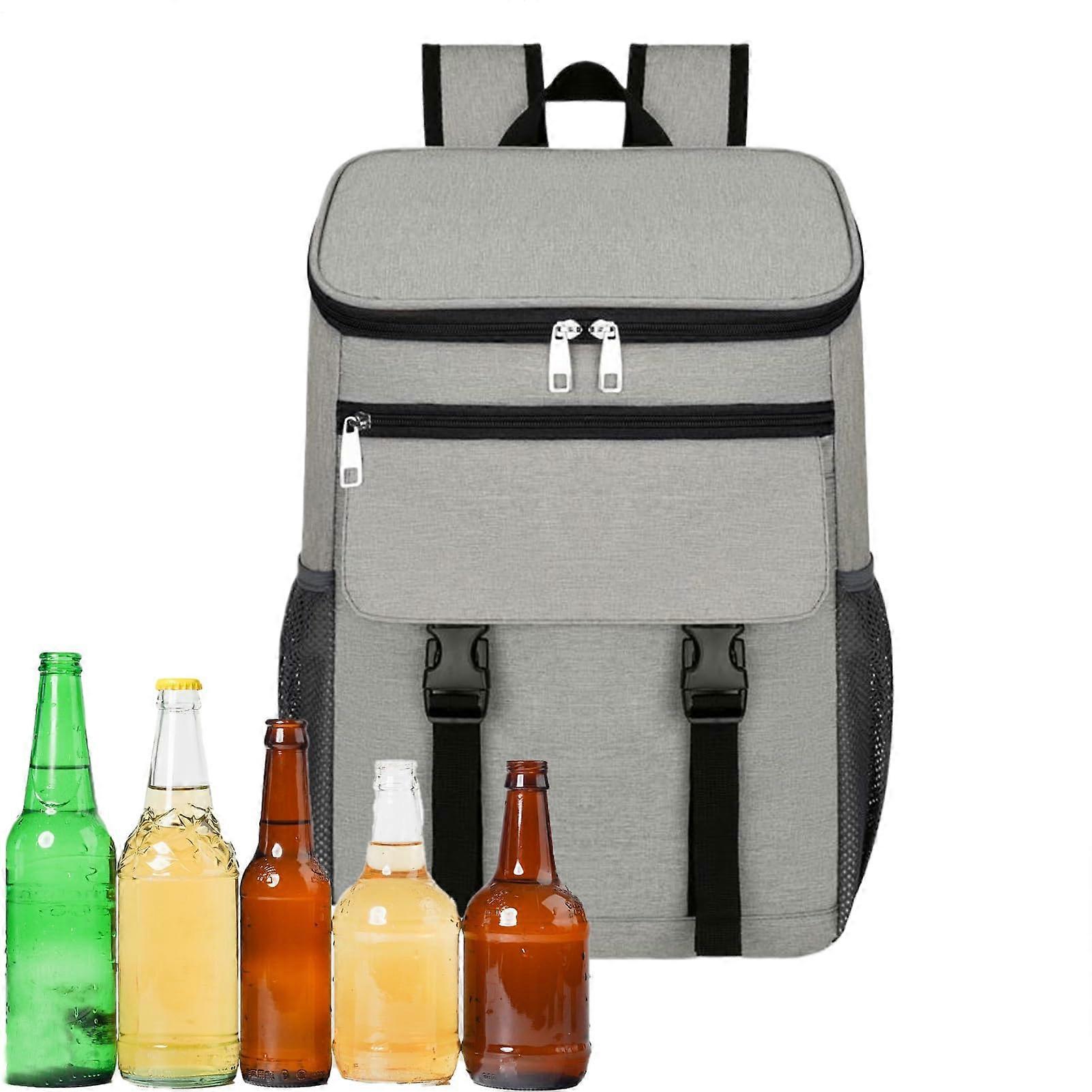 Insulated Backpack Waterproof Thermal Bag For Beach And Picnic Cycling Camping Travel Hiking Grey