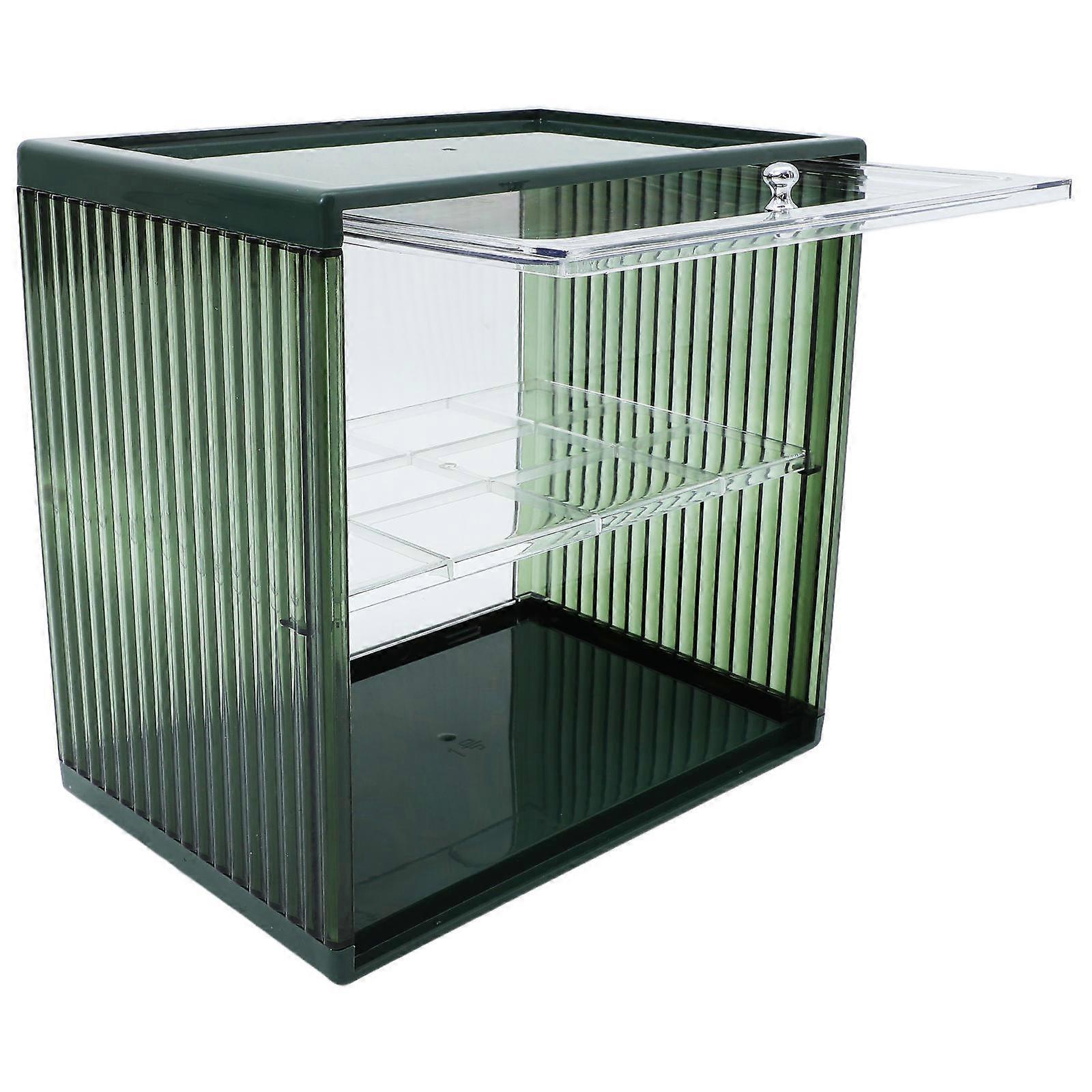 Rectangular Bread Bin Made Of Plastic Ideal For Kitchen Countertop And Home Storage Green Color With Fresh Keeping Function 2Pcs