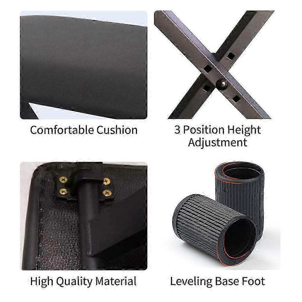 Piano Bench X-Style Keyboard Bench Adjustable Height, Padded Keyboard Stool Chair Seat for Electronic Keyboards & Digital Pianos Black 25-26