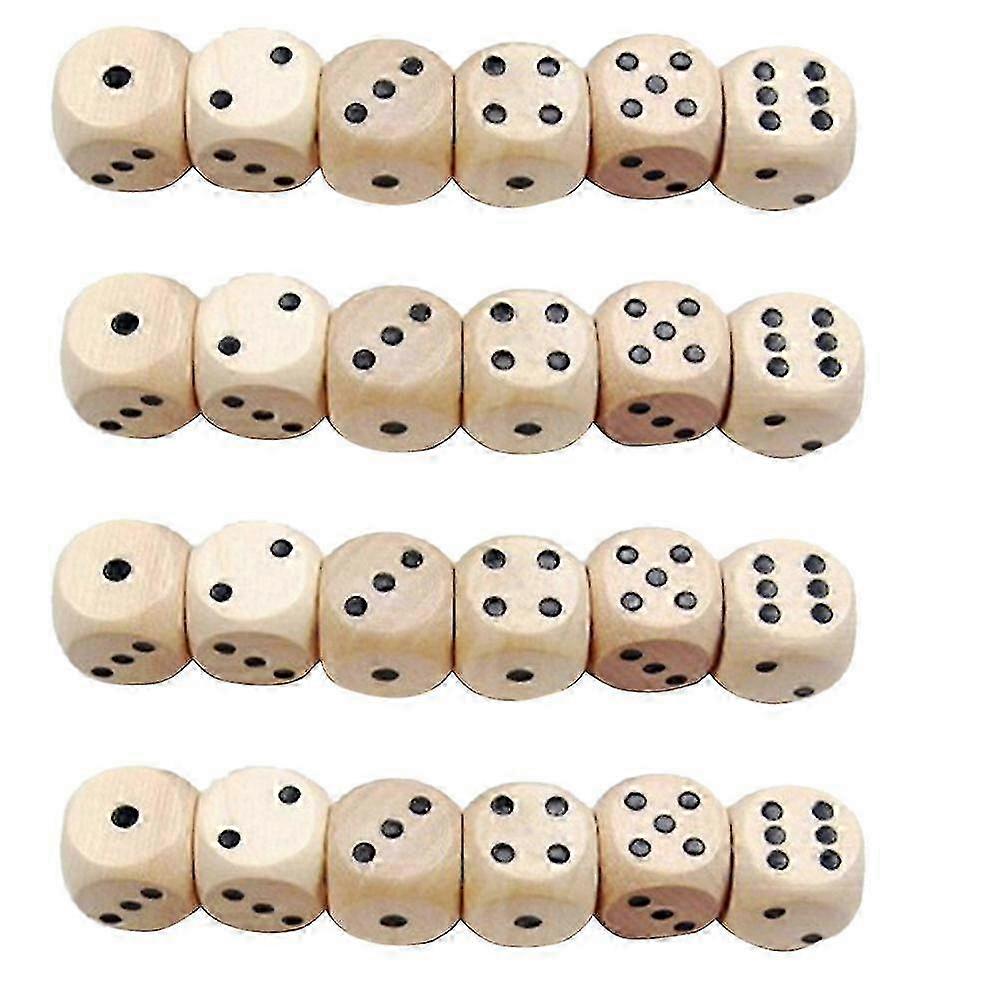 20 Pcs Colored Dice Wooden Playing Dice Dice Party Wood Building Dices Dice Games Supplies-yvan