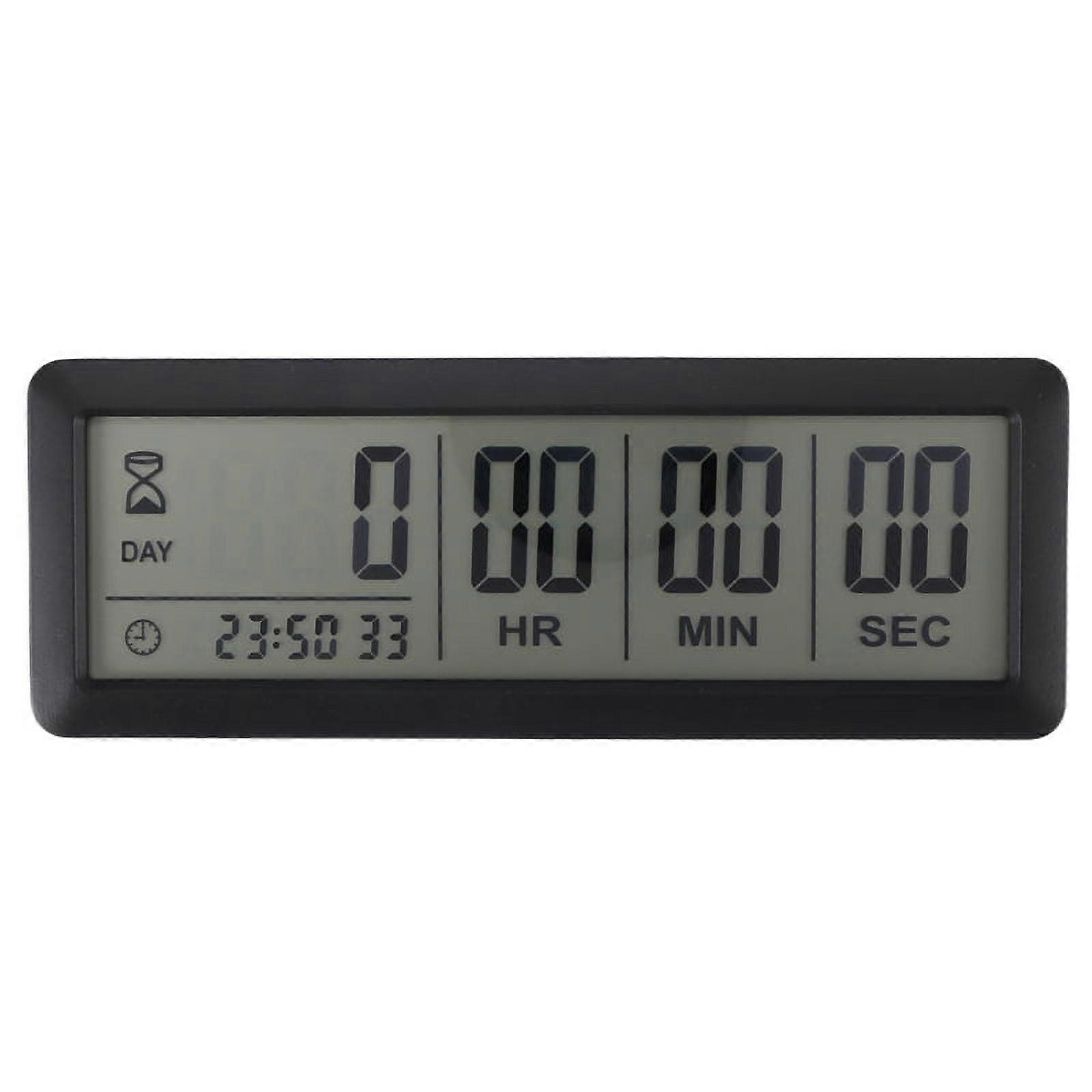 Big Digital Countdown Days Clock - 999 Count Down for Graduation Lab Kitchen (Black)