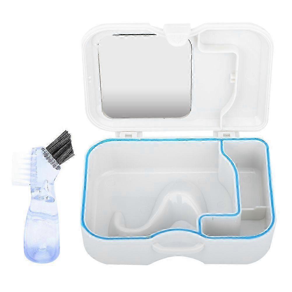 25-26 Denture Box Storage Case False Teeth Container Denture Storage Case with Mirror