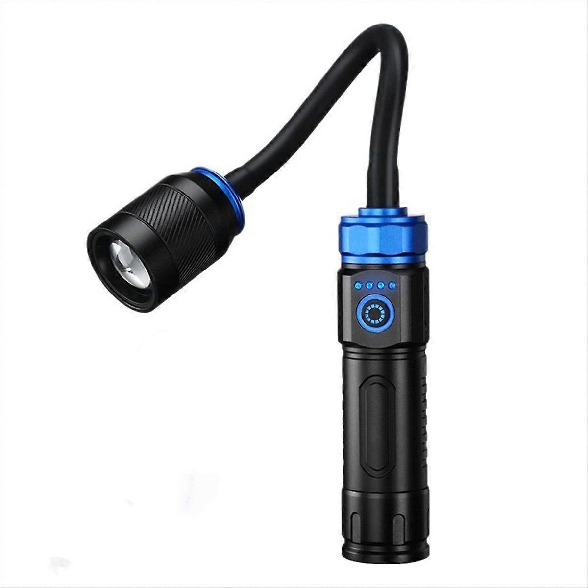 LED Flashlights 360 Rotation Lamp Head Aluminum Alloy Rechargeable Work Torch with Magnet Base Out