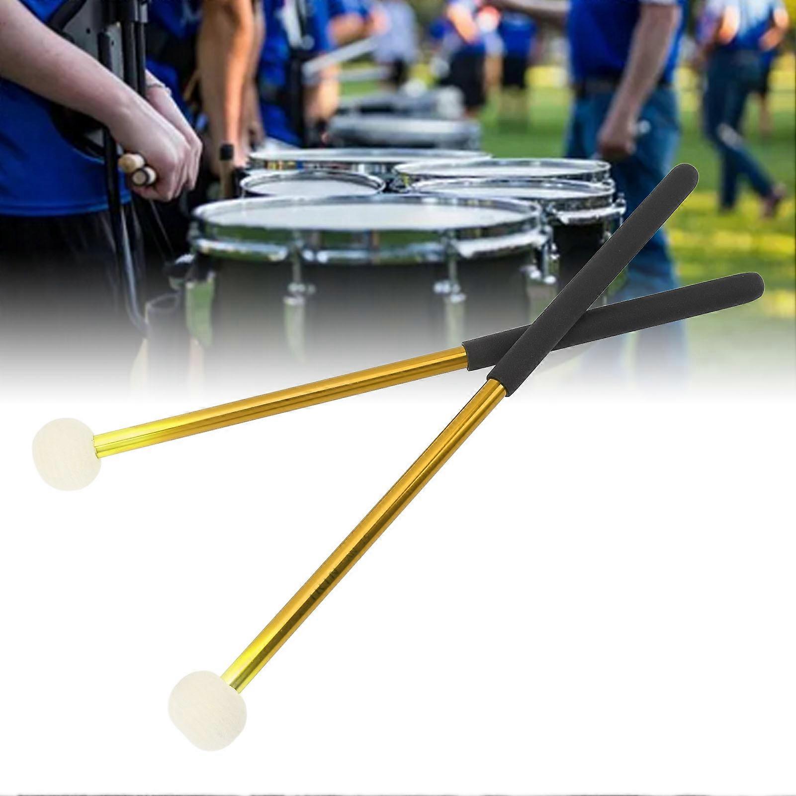 2 Pcs Timpani Mallets Soft Wool Felt Head Gold Alloy Handle