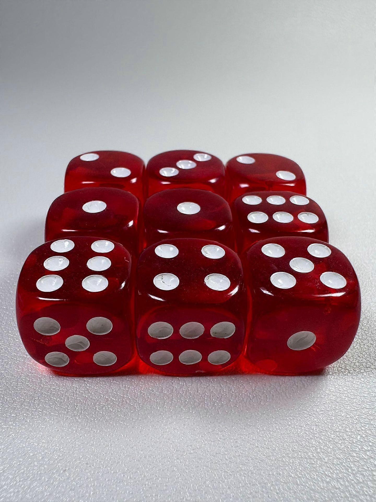 5x Round Corner Crystal Dices 16MM 6 Sided Transparent Dice for Gambling Game