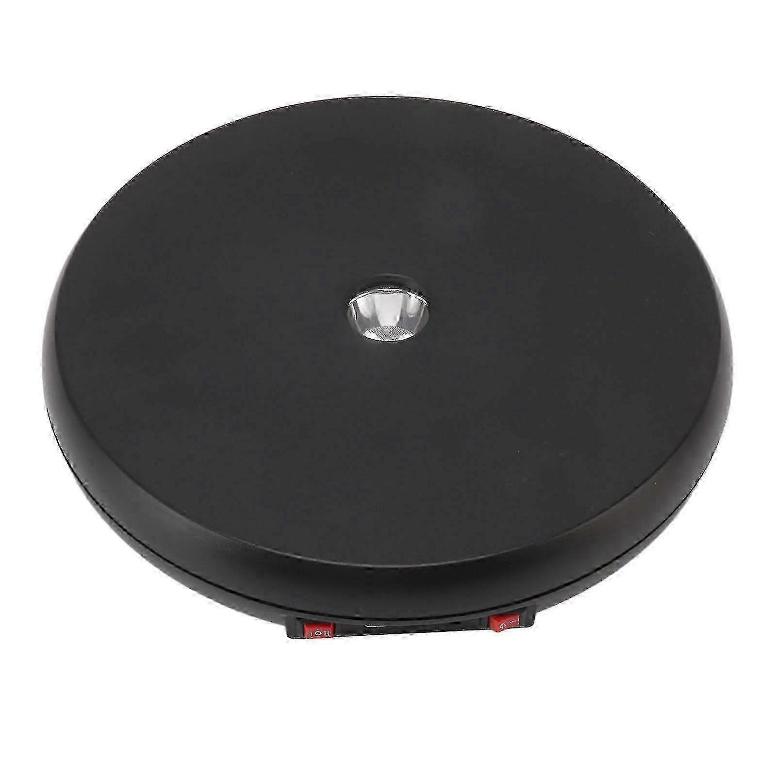 Electric Rotating Display Table LED Light 25cm Noiseless 20kg Load Capacity Turntable Display Stand for Jewelry Black