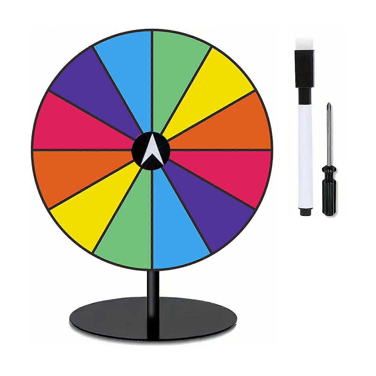 Acrylic Rainbows Spin Wheel Prize Game Board With Removable Stand And Drys Erase Marker for Classroom Party Activity Multicolor
