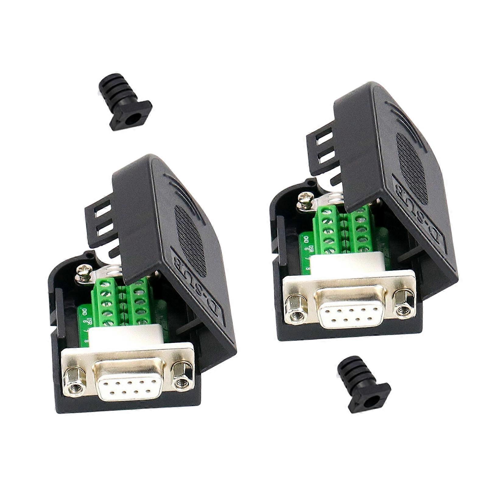 2pcs 9Pin RS232 Serial Adapters Easy Installation for Tax Machines and Digital Cameras Contains Brassed Contacts Multicolor