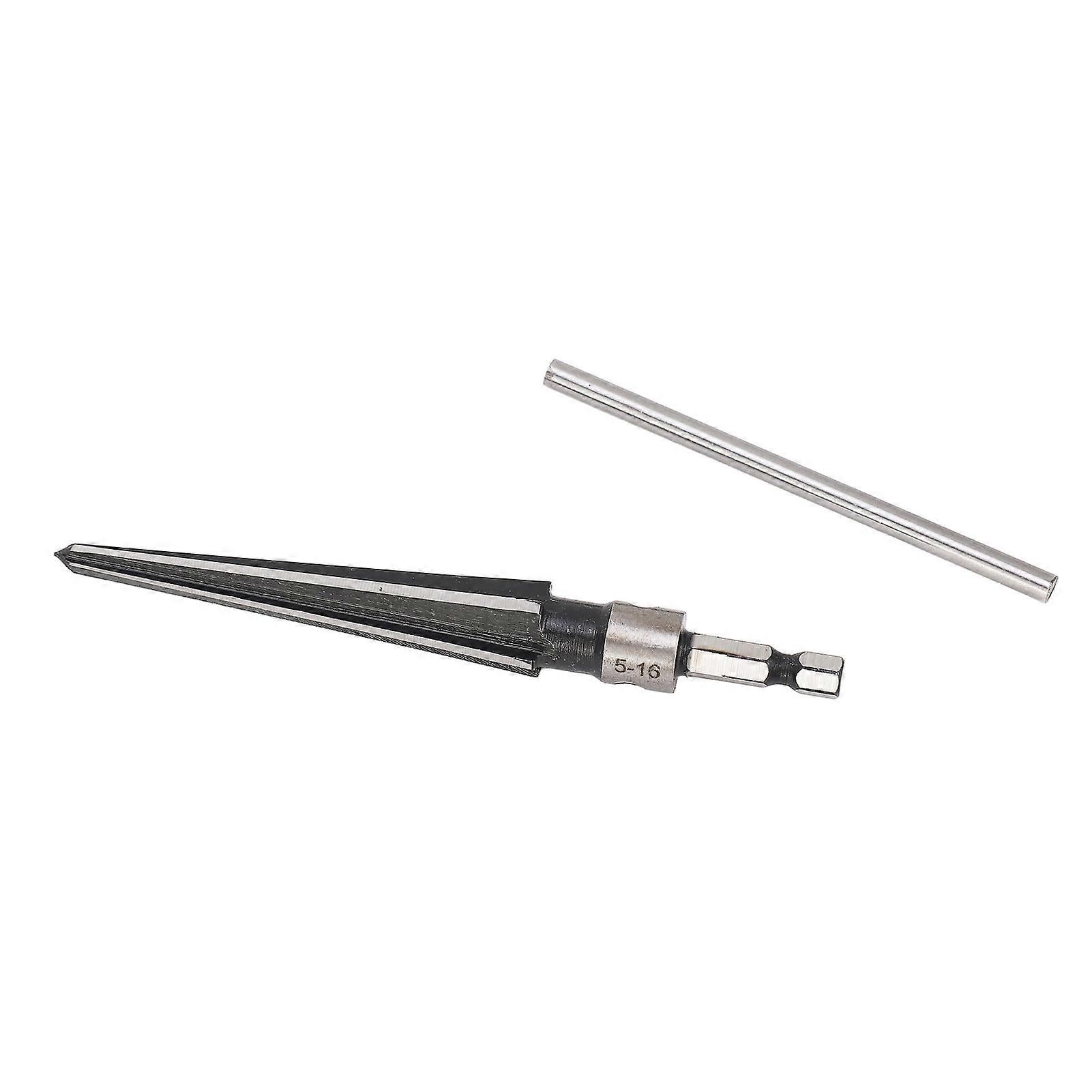 6 Flute Tapered Reamer Conical End Hex Shank Woodworking Reamer T Handle Reaming Tool 5‑16mm