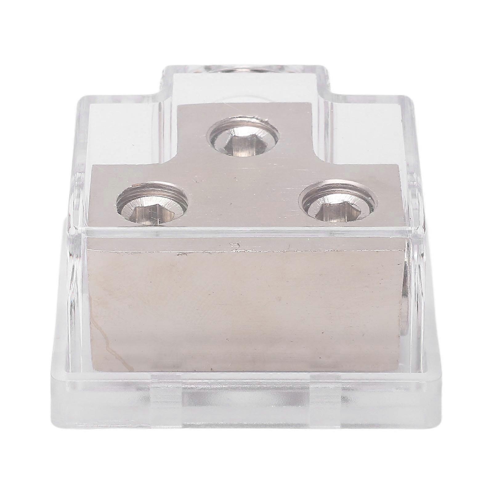 2 Way Power Distribution Block Zinc Alloy Distribution Connecting Block With Plastic Cover for Car Audio