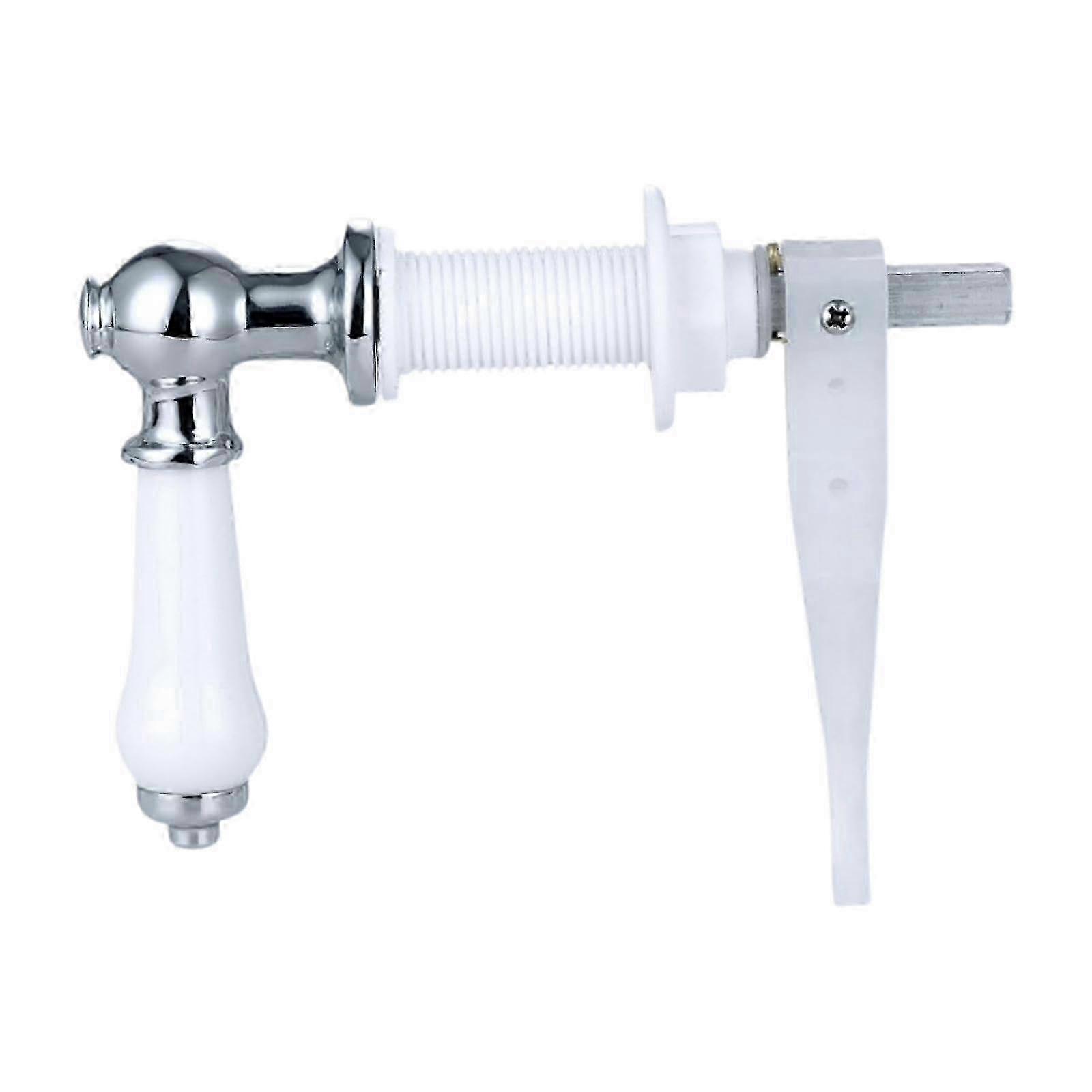 Reinvent Your Toilet Flush: Metal Ceramic Handle for Old Fashioned WC Cistern Tank - Silver Finish, Easy Installation