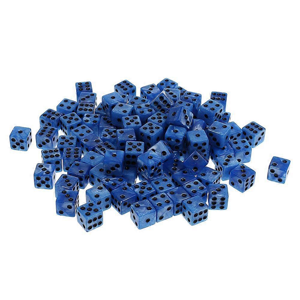 100pcs 6-sided dice spot dice 14mm for board games, party games dice blue