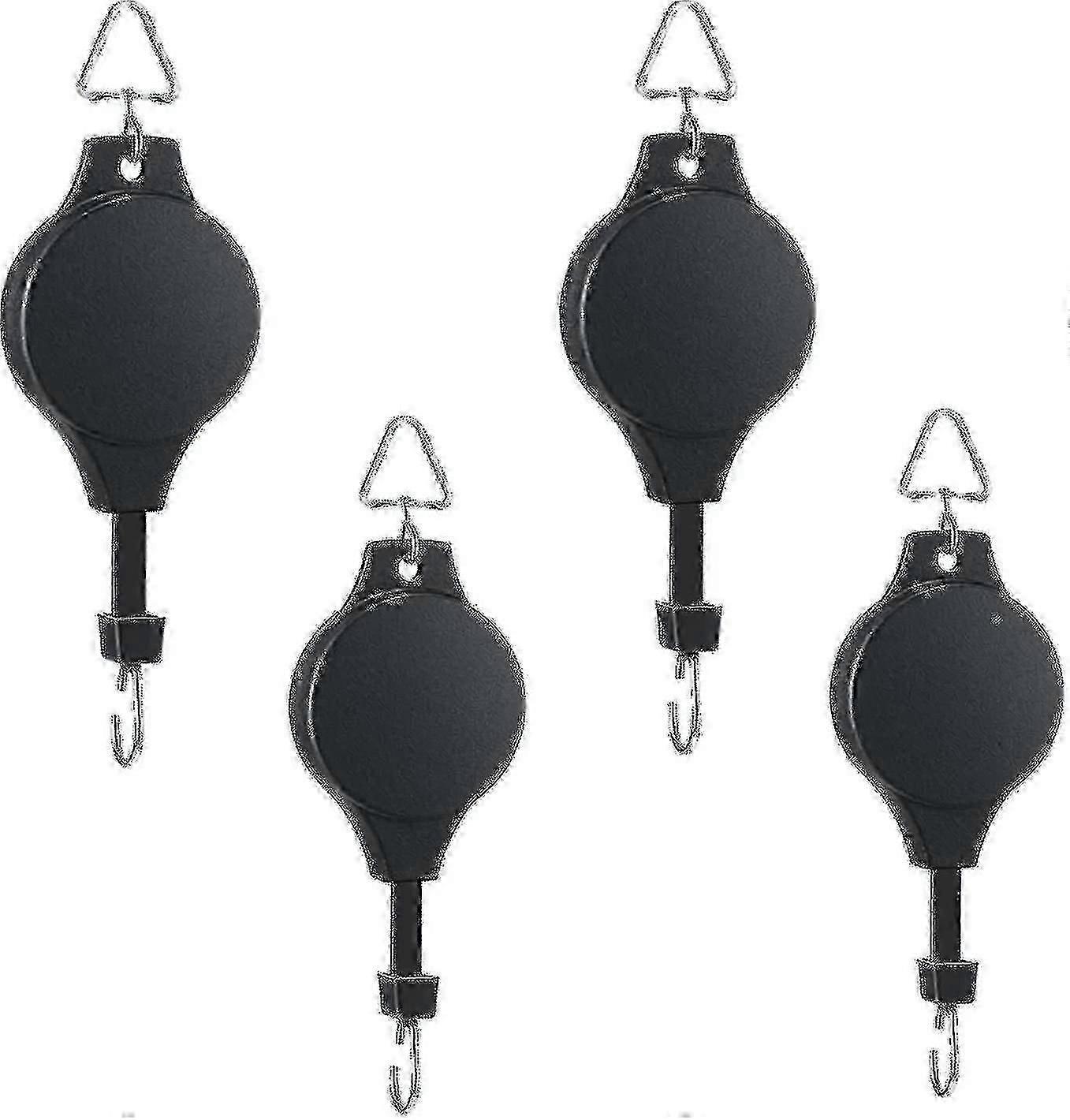 4 حزمة النبات بكرة قابلة للسحب هوك النبات بكرة قابلة للتعديل شماعات النبات شنقا سلة زهرة لسلال الحديقة الأواني والطيور المغذية في مختلف 