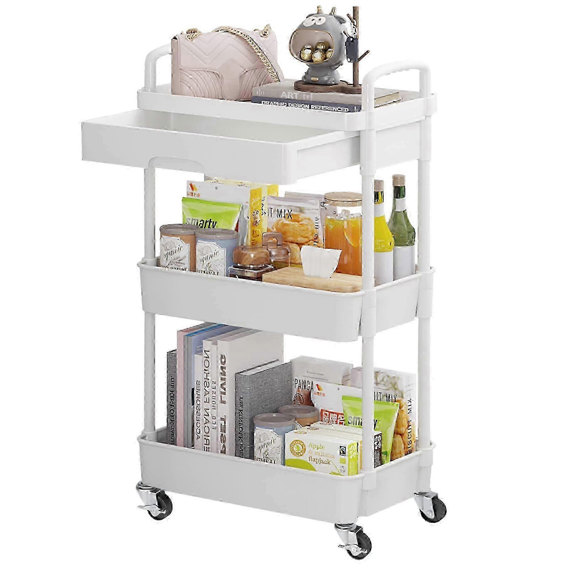 Multifunctional Rolling Utility Cart for Kitchen and Bathroom Storage