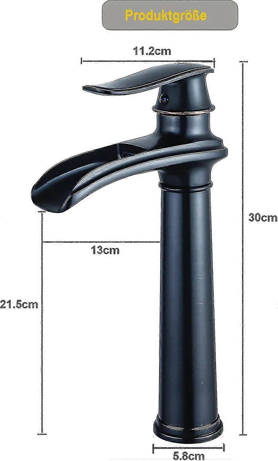 Wasserfall-Armatur In Öl-Bronze – Einhebel-Waschtisch-Mischbatterie Mit Pop-Up-Ablauf