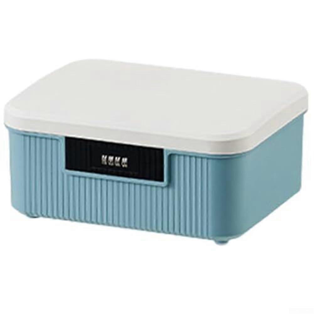 Lockable 9L Medicine Box With Double Layer, Combination Lock, Waterproof Leakproof For Medicine, Home And School, Blue