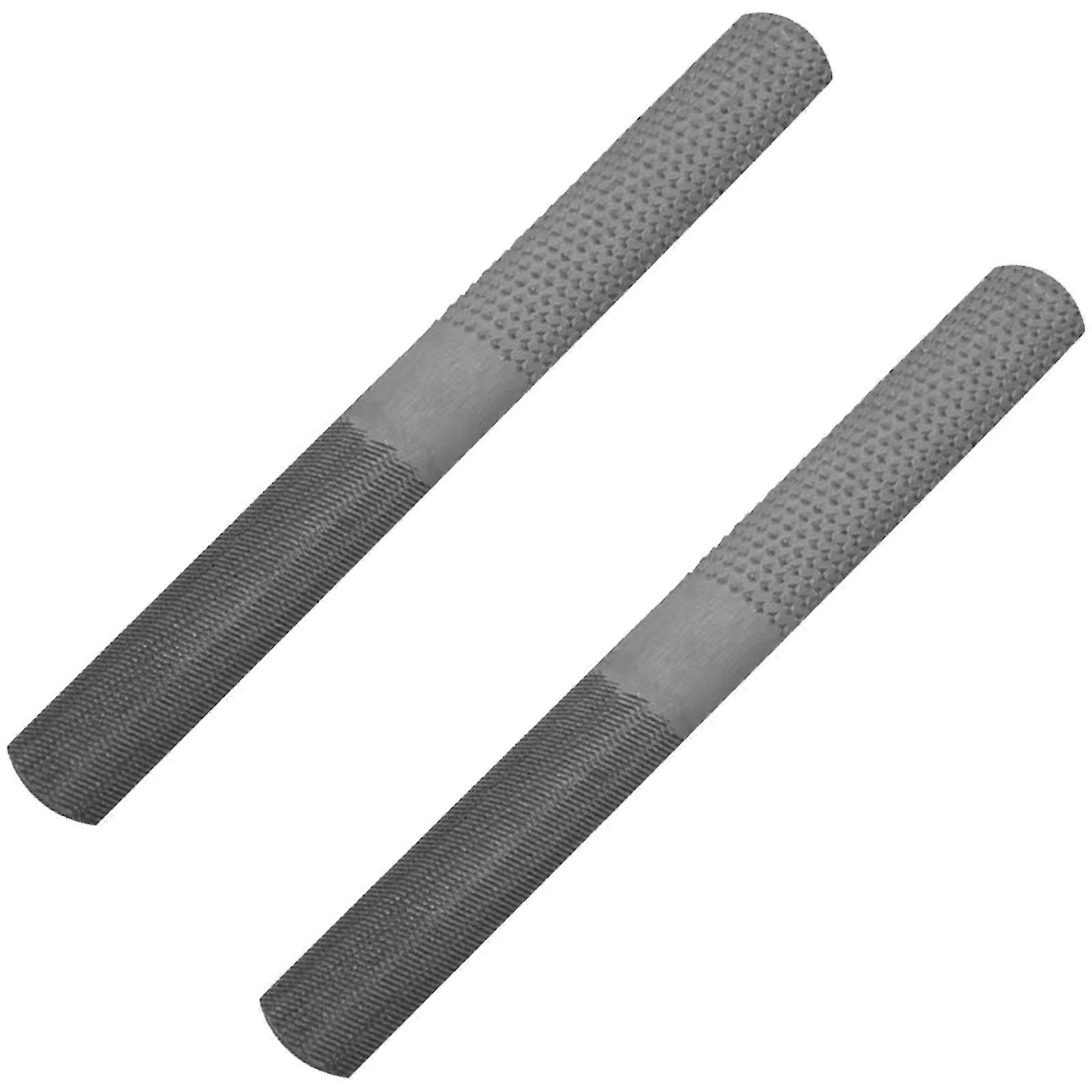 Double Side File For Woodworkers And Mechanics Carbon Steel Construction Ergonomic Handle Smooth Finishing Crafting 2pcs Multicolor