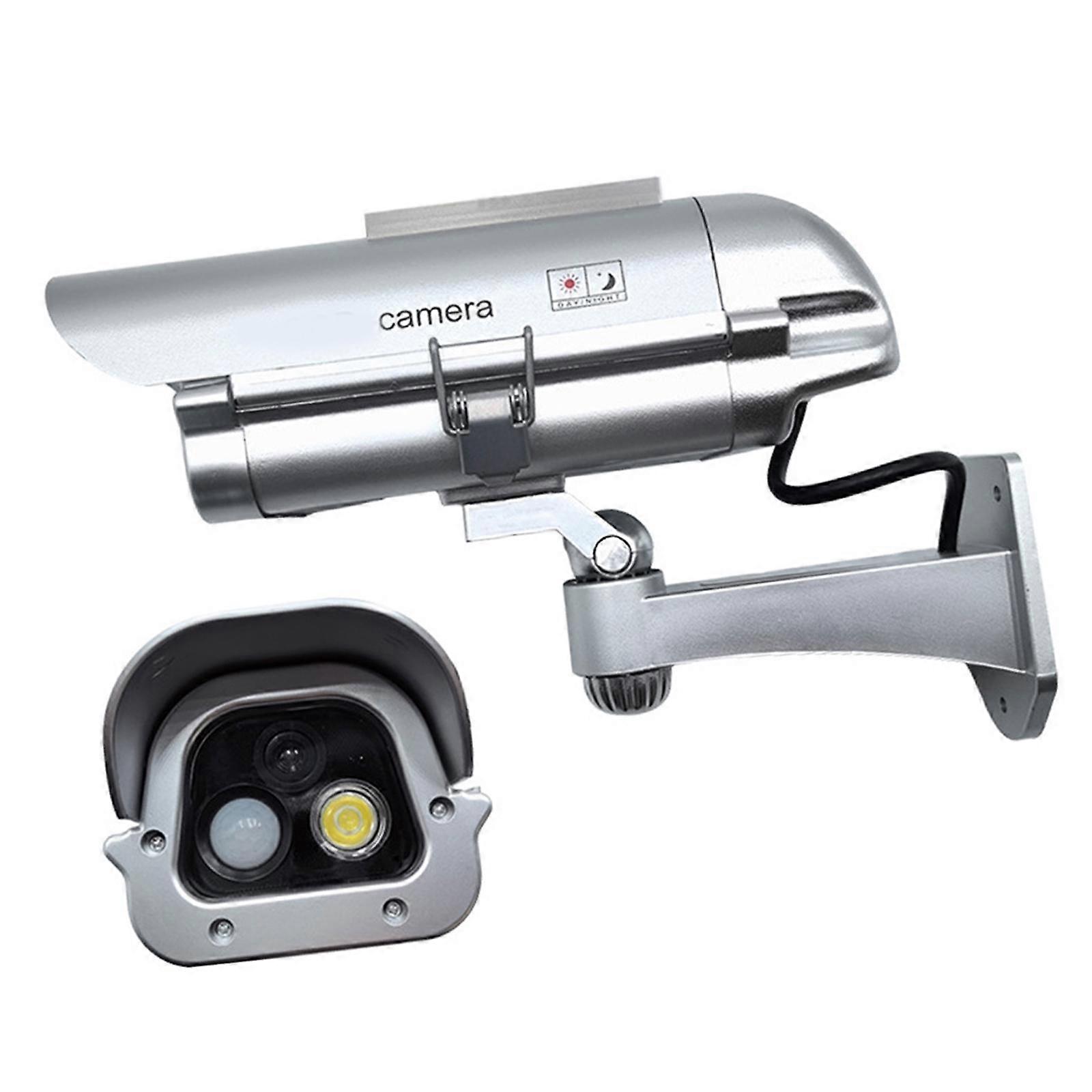 Fake Surveillances Camera Solar Charging Movement Detection 7 Meter Ranges 120° Angle IP66 Weatherproof Plastic Housing Multicolor