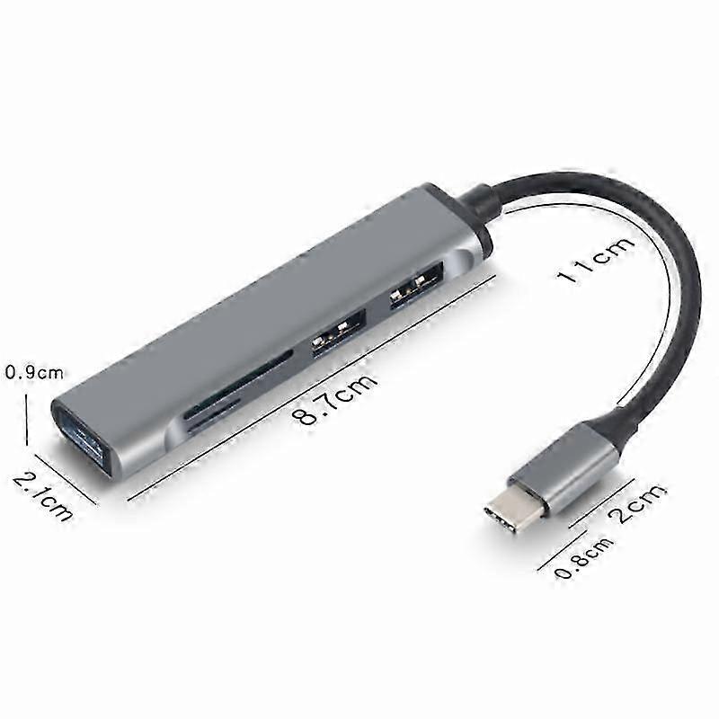 RYRA Type C HUB 5in1 USB 3.0 Multiport Splitter Adapter with SD TF Ports Card Reader