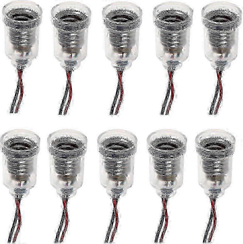 10pcs E10 Lamps Base Led Screw Mount Small Bulbs Holder Light Socket With Wire Socket For Circuit Experiment Home Electrical Testing Accessories