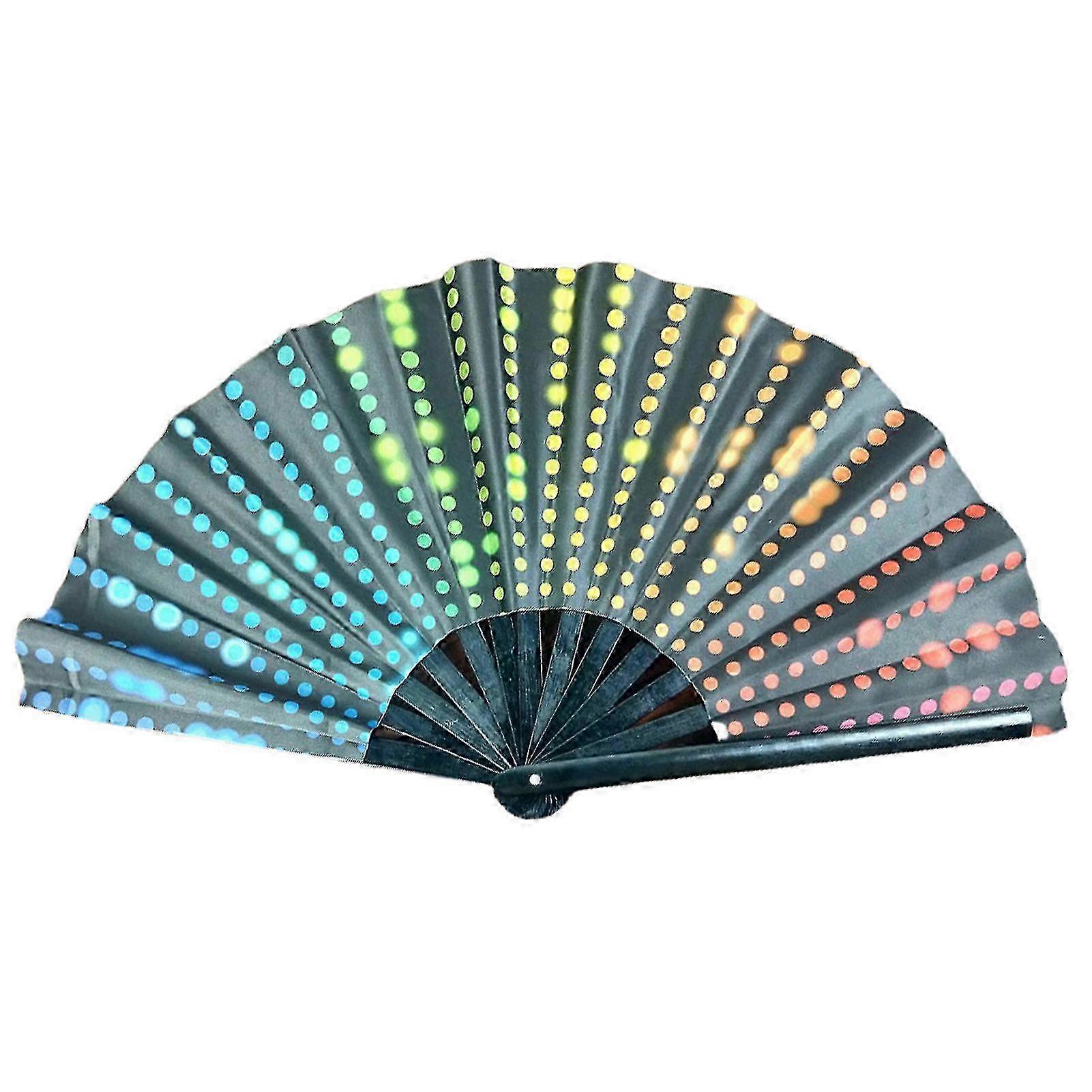 Folding Vifte Blomstret Leopard Stjernehimmel Print Dansevifte Stilig Håndholdt Vifte For Fester Festivaler Ytelse F74