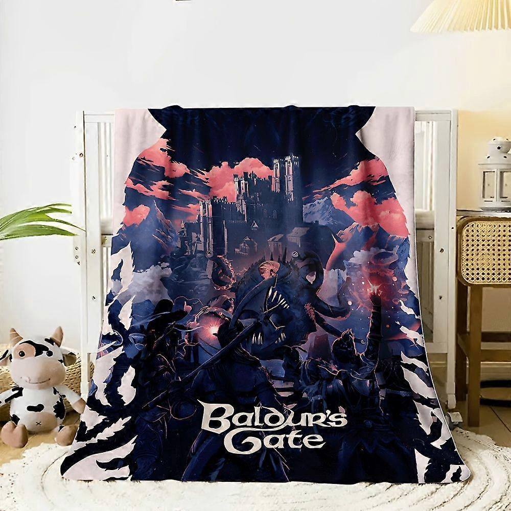 [JIT]1pcs, Flannel blankets, Baldurs Gate background, Flannel blanket, simple solid color, can be used as bed cover, sof-AZXCM263