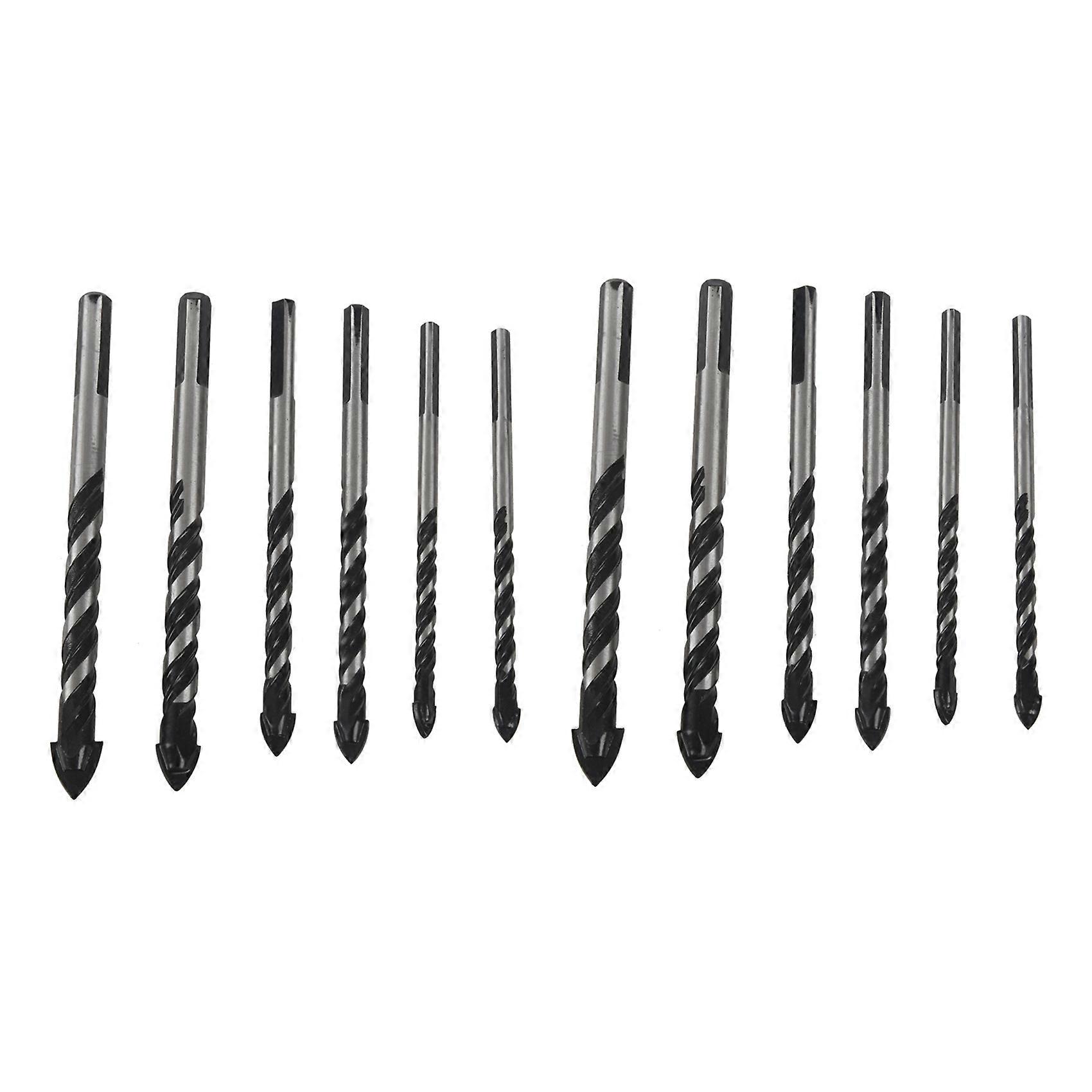 12PCS Ceramic Tile Drill Bits,Masonry Drill Bits Set for Glass, Tungsten Carbide Tip with size 6, 6,