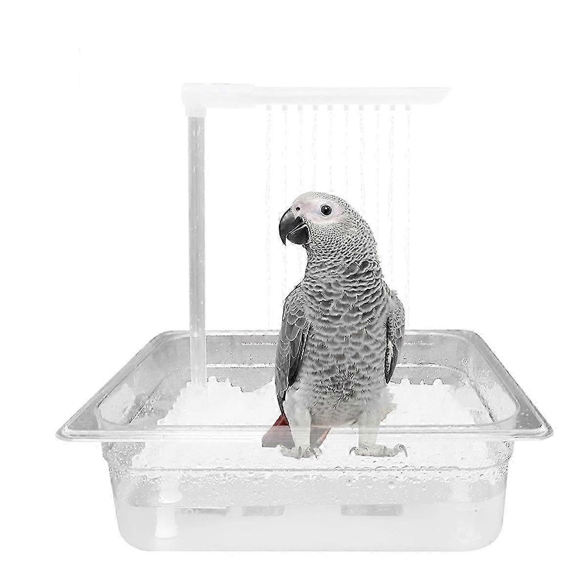 Parrot Bathtub Bird Automatic Bath Shower with 180 Circulating Faucet for Medium Birds African Grey Parakeet EU Plug