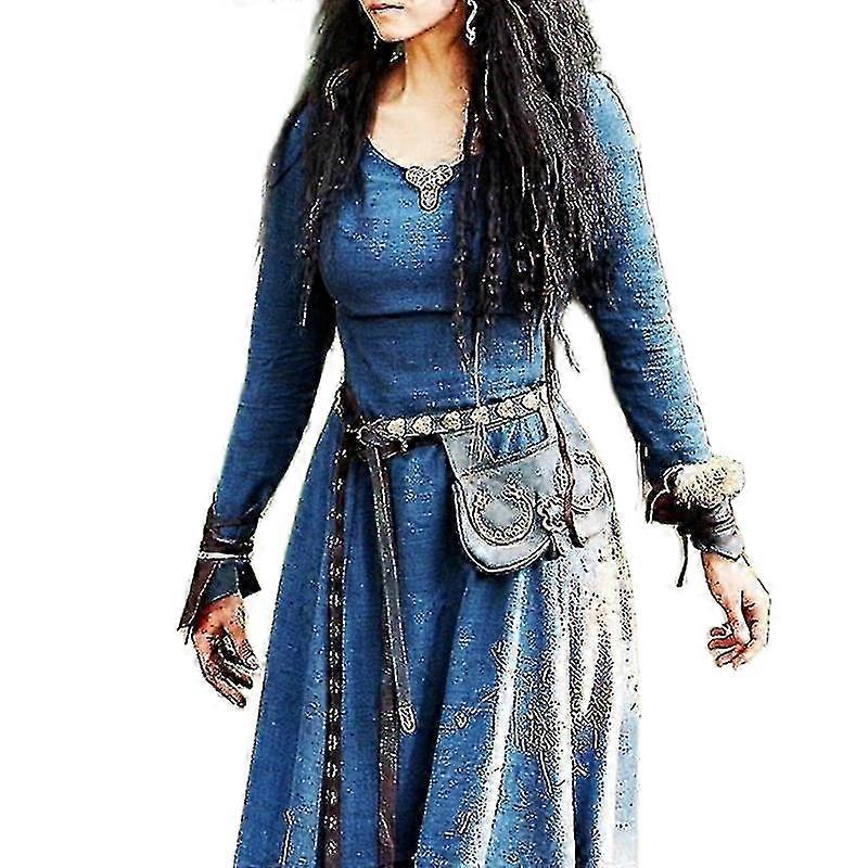 Women Vintage Elven Fantasy Medieval Maxi Dress