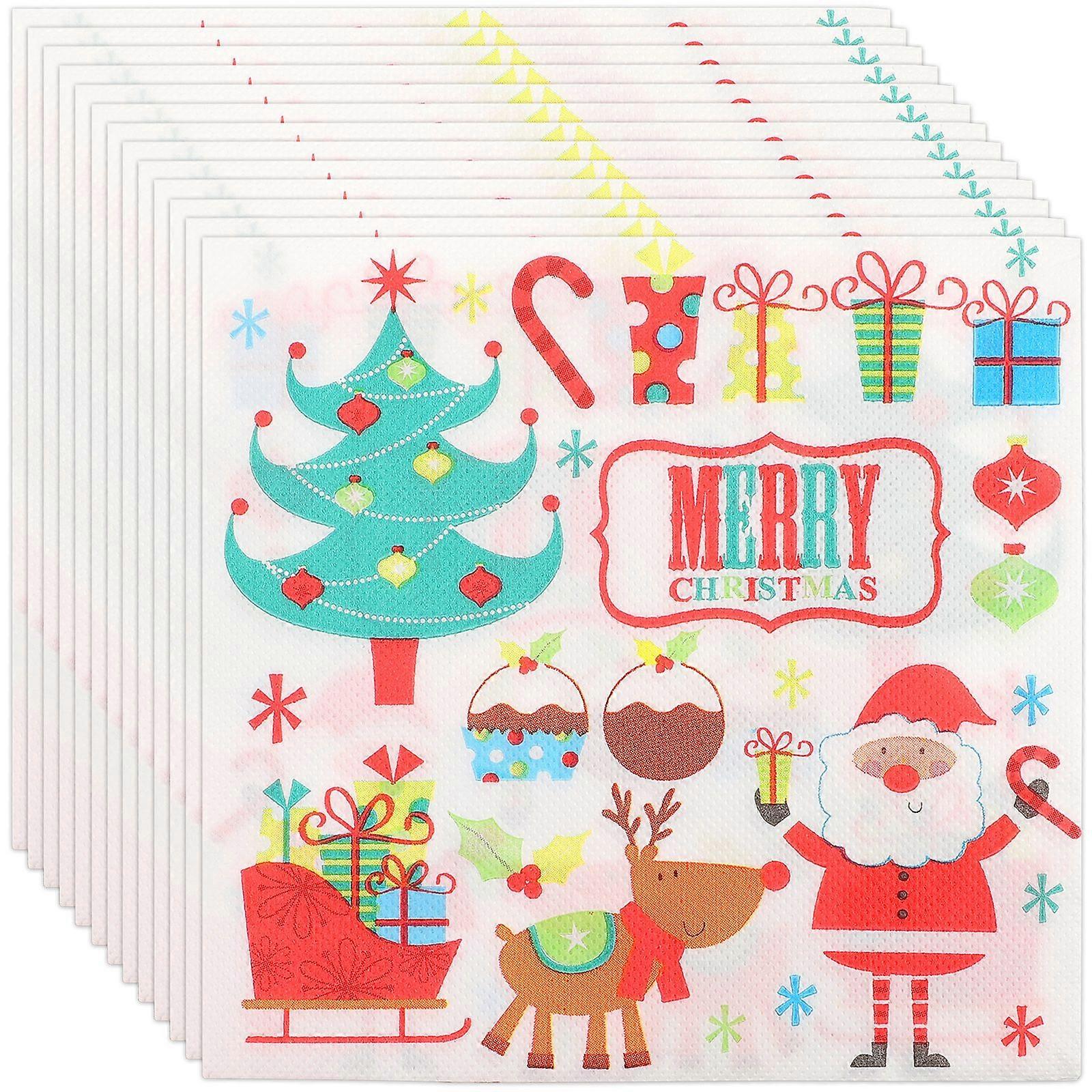 40pcs Xmas Patterns Grease Proof Paper Cake Papers Sandwich Wrapping Papers