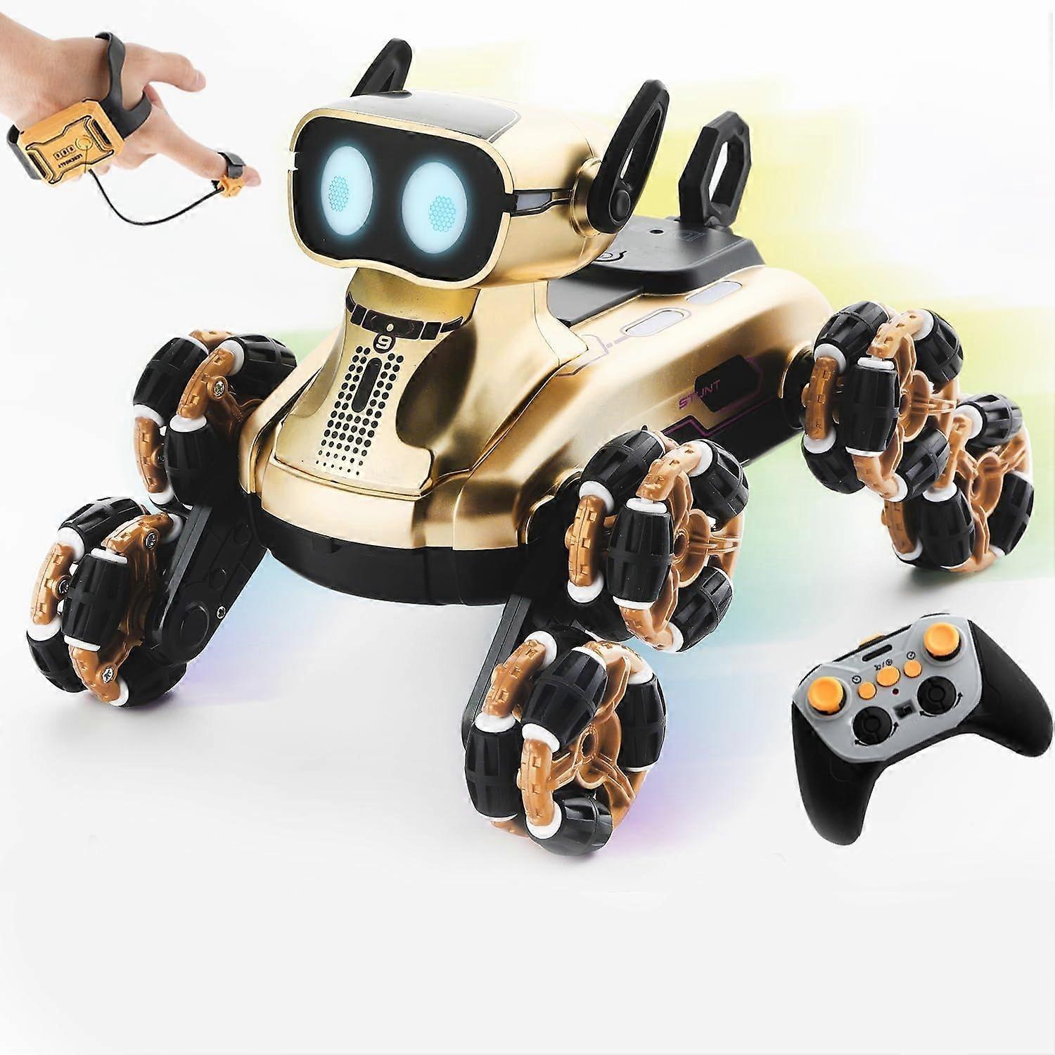 Robot Dog, 2.4Ghz Remote Control Dog Gesture Sensing Stunt RC Cars with Music & Light