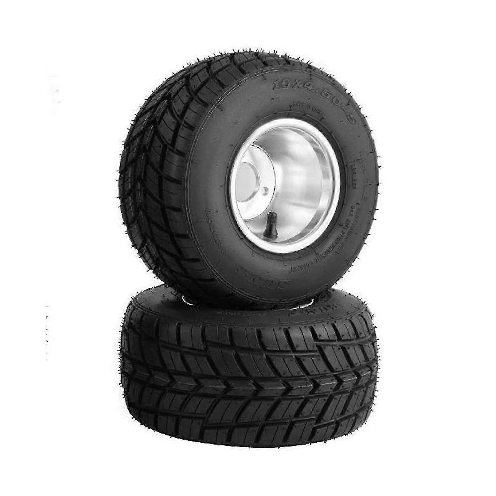 Go Kart Tyres and Rims Pack of 2 Front Tyres 10" x 4.50" with 58 mm Screw Pattern for Go Kart Wheels Compatibility