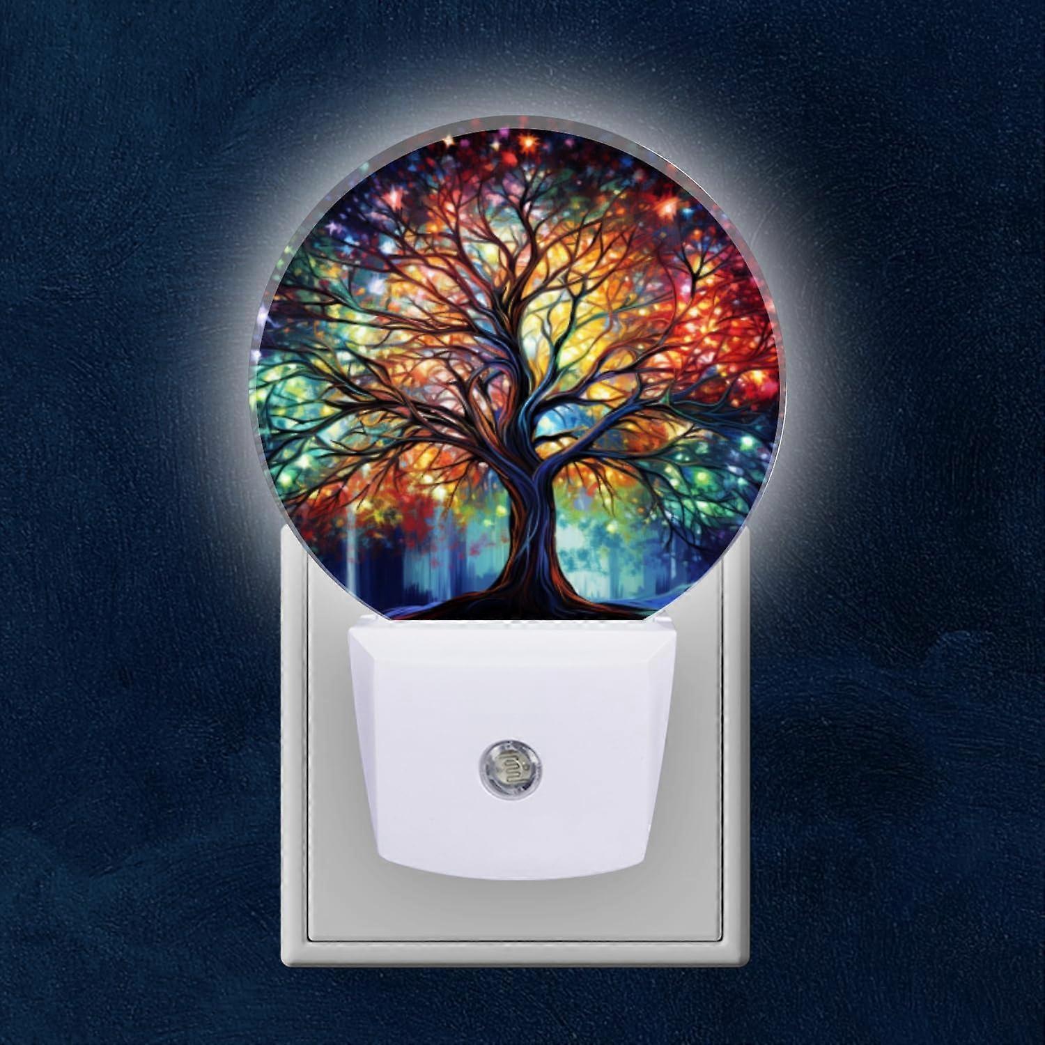 LED Night Light with Dusk to Dawn Sensor, Tree of Life Plug In Lamp for Kids Room, Hallway, Bedroom
