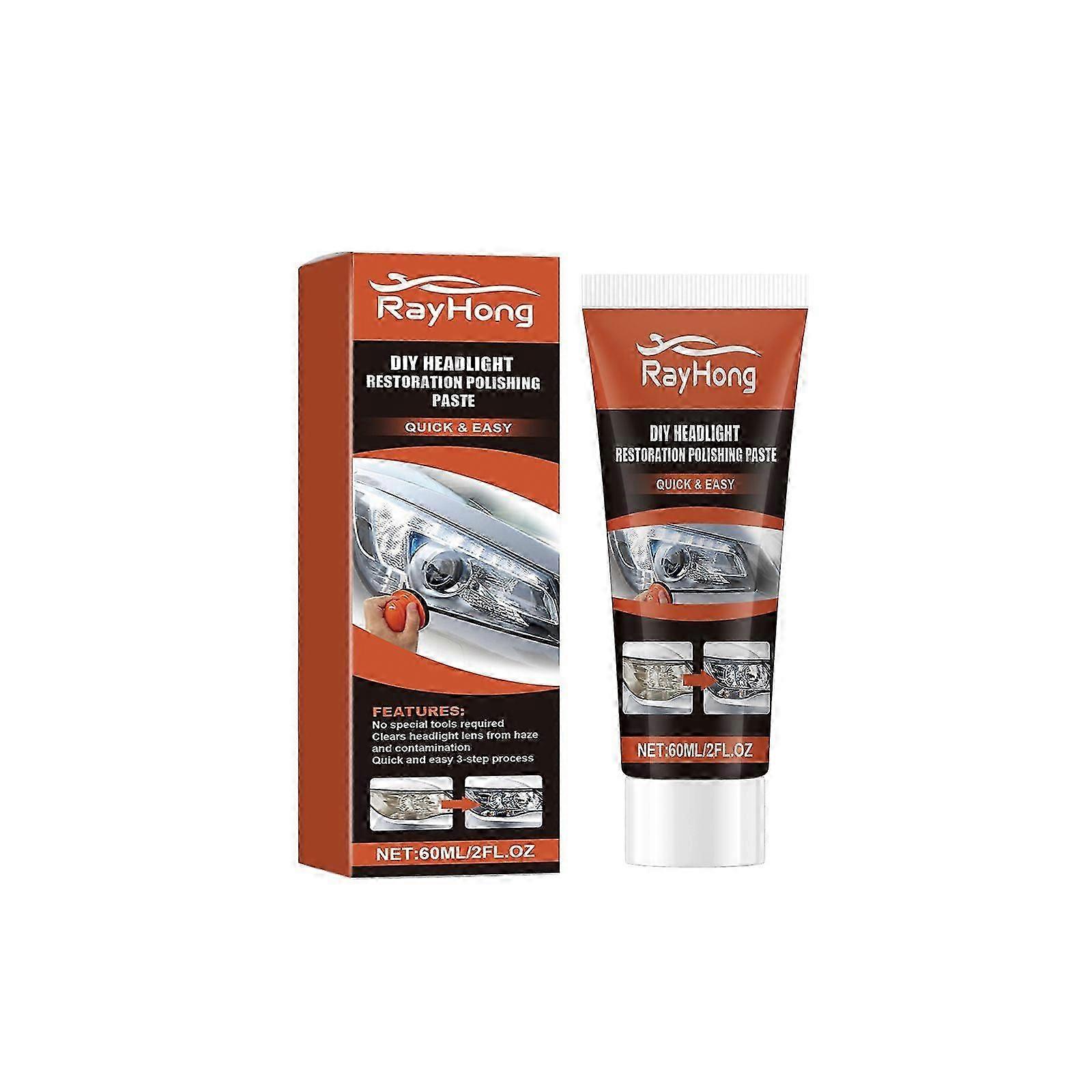 Headlight Restoration Polishing Paste  Easy DIY Cleaner for Clearer, Brighter Headlights