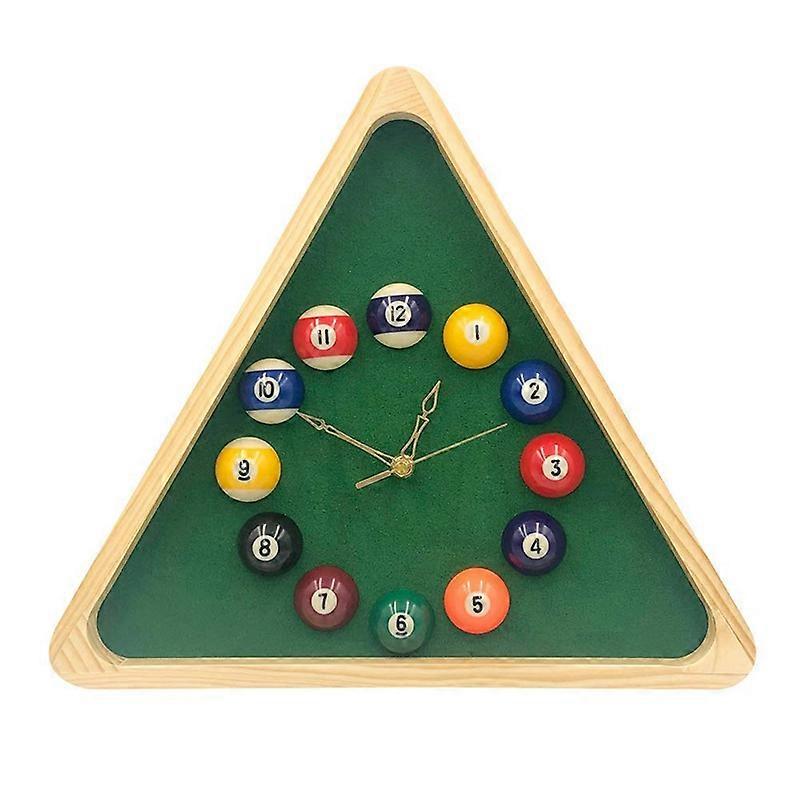 13 Inch Billiard Quartz Clock with Solid Wood Frame Creative Wall Clock for Living Room,Bedroom