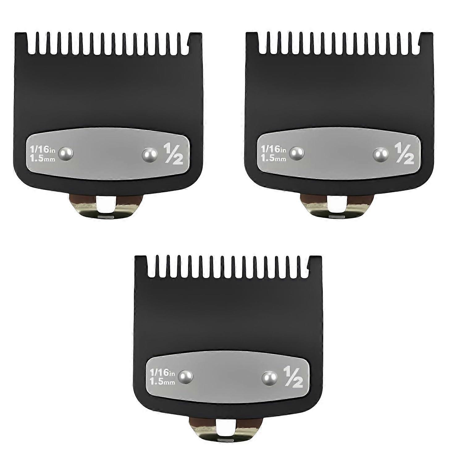 Clipper Guards Set 3 Pack with 0.5 Magnetic Lock 1.5mm Precision Cutting for Wahl Hair Clippers