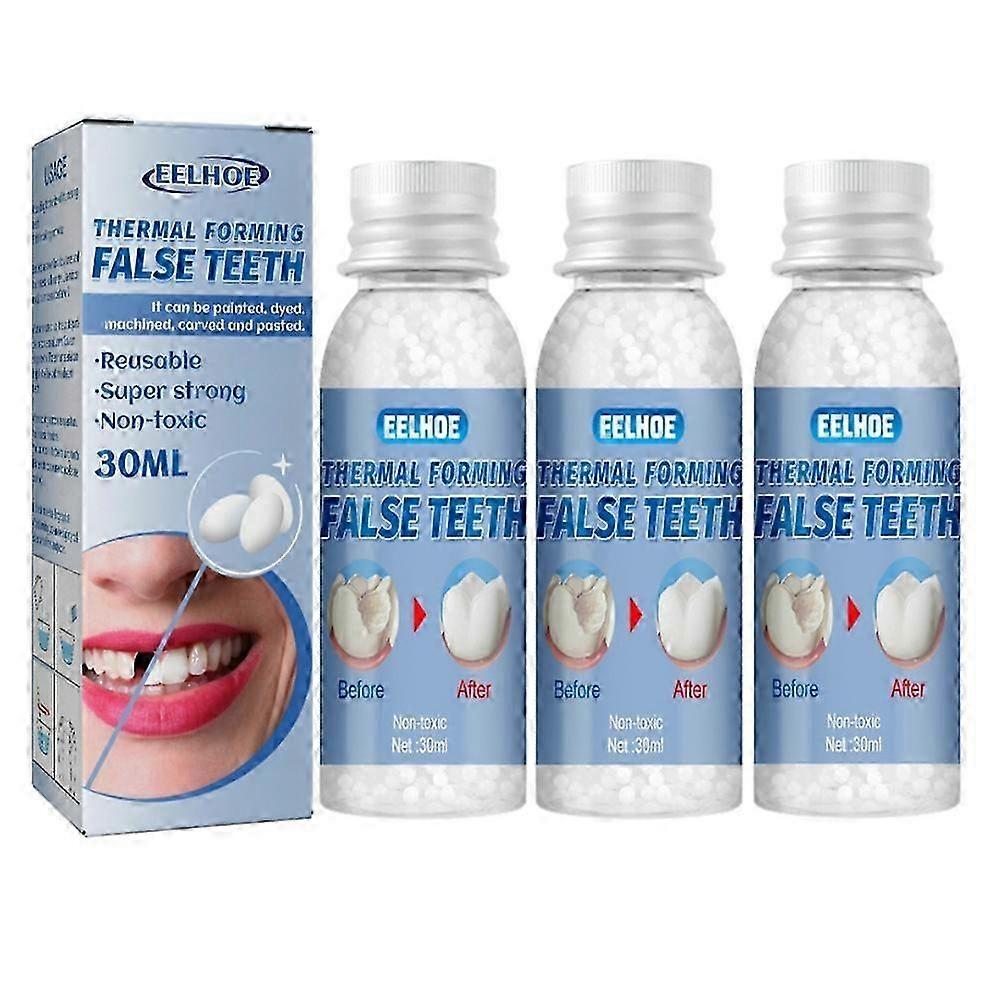 suitable for 1-3pcs Temporary Tooth Repair Moldable Fix Broke Gap Teeth False Teeth Solid Glue 30ml
