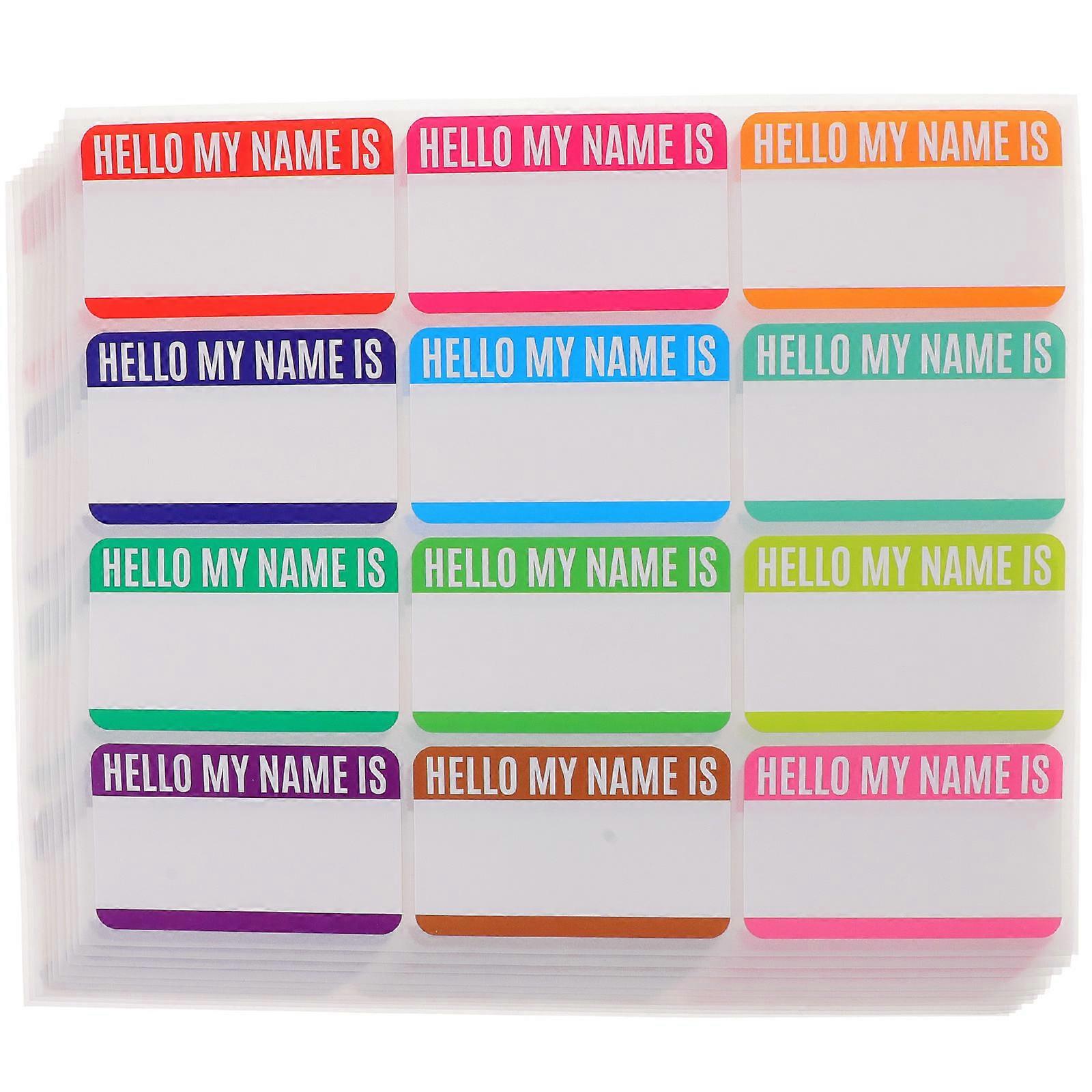 Name Stickers Adhesive Name Labels for School Use 50 Sheets Multi Color