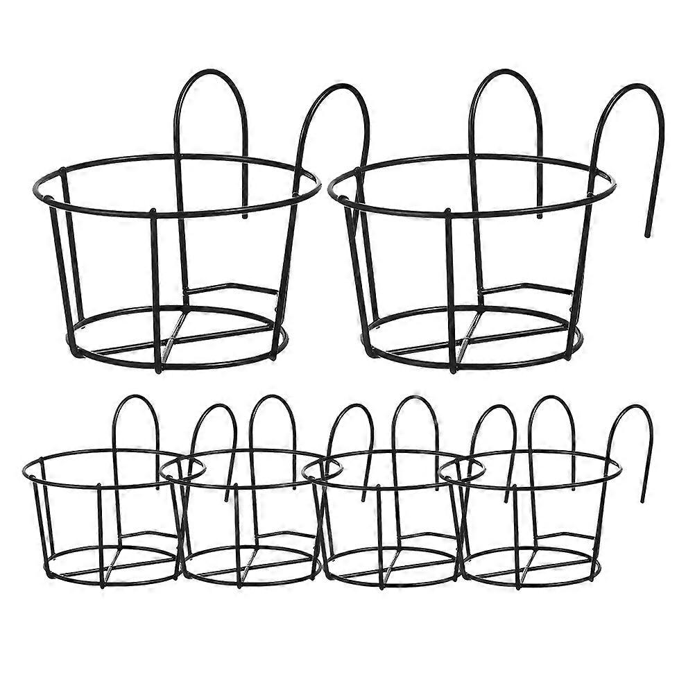 Suspended Black Iron Planter Holder for Window Boxes 6Pcs Brackets