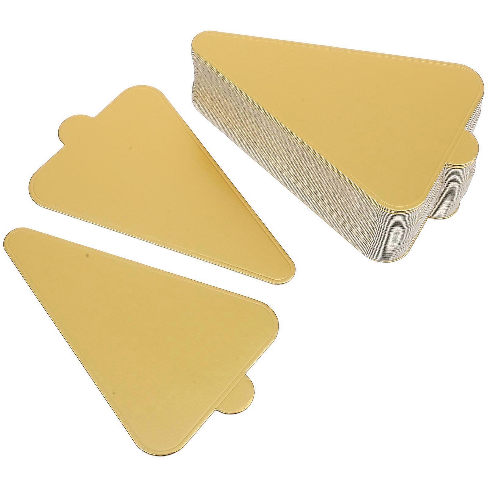 Golden Cardboard Egg Cake Base for Cake Decorating 50 Pieces Triangle