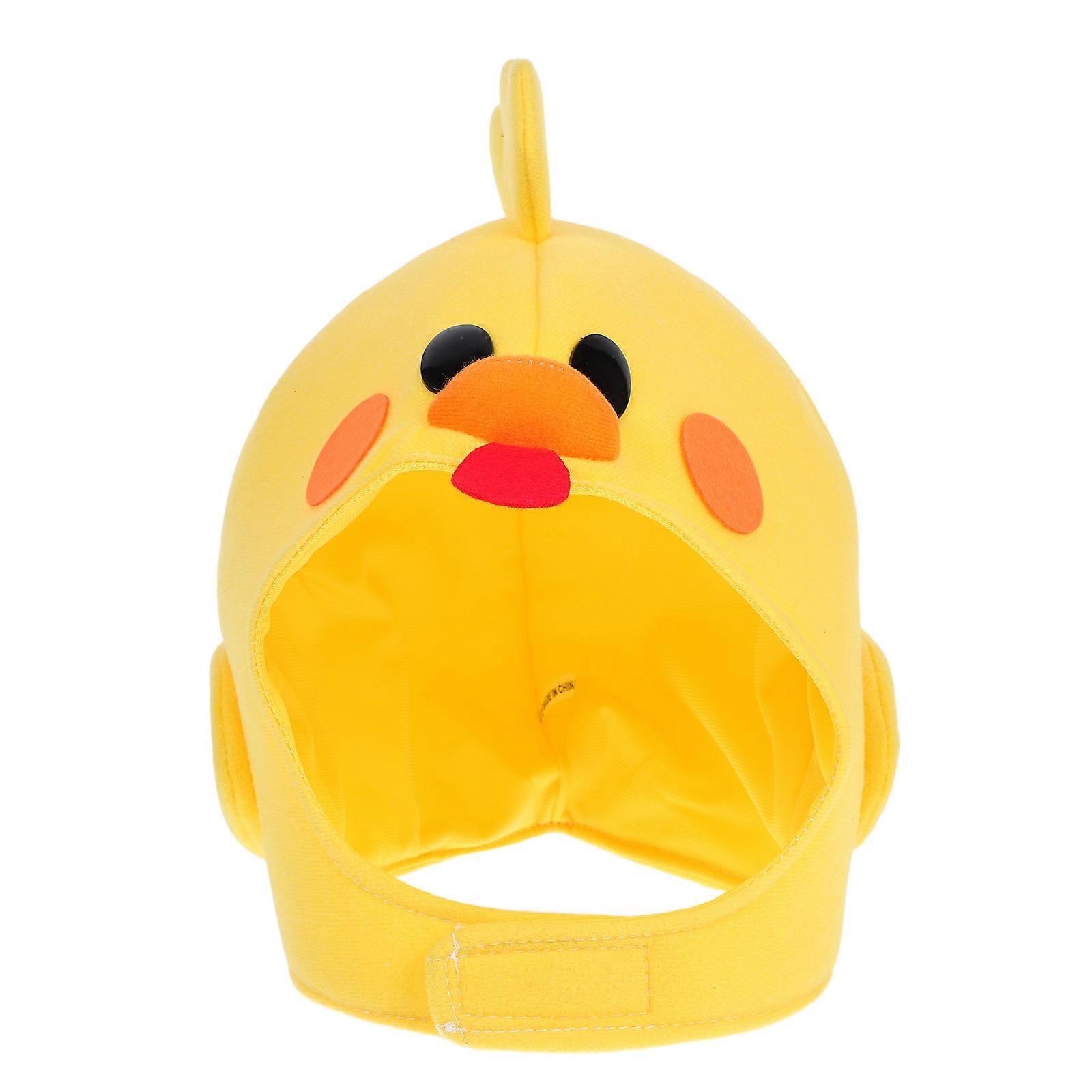 Yellow Chicken Plush Hat for Halloween Cosplay Props Accessory