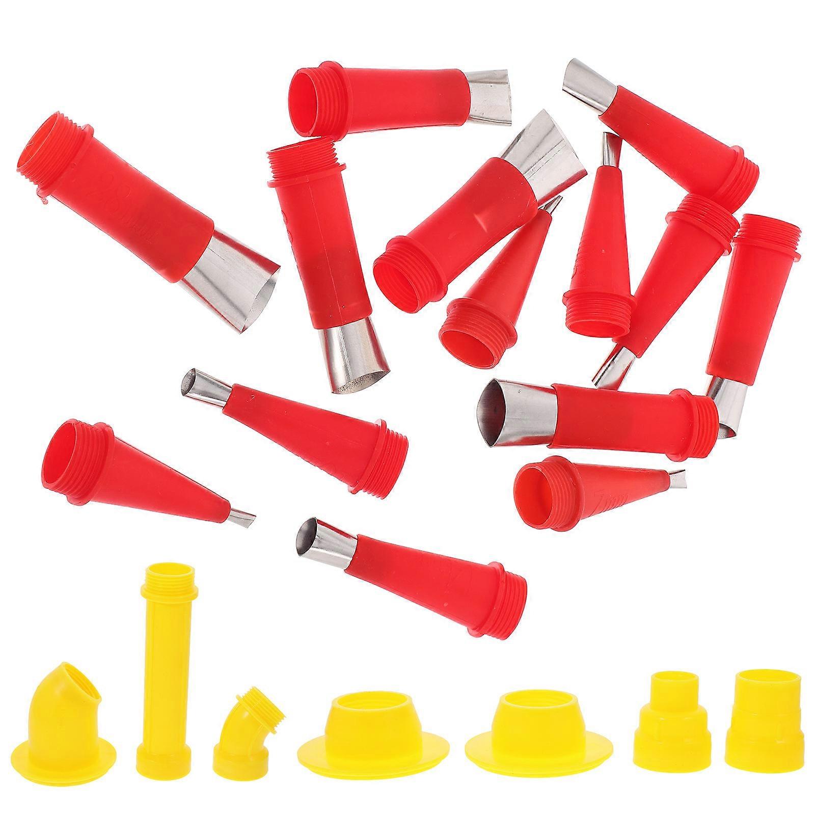 Stainless Steel Caulking Nozzle Set Applicator Tool For Glass Sealants Cylindrical Shape Precision Design 1Set