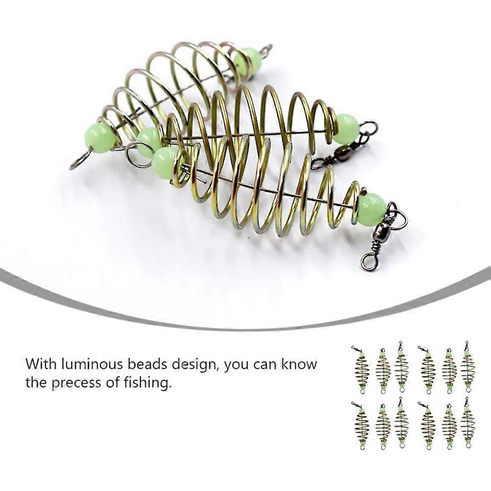 12 Stück leuchtender Karpfen Angeln Feeder Spule Inline-Methode Angeln Angelgerät Köder Werfer Inline-Methode Köder Käfigkorb Köder