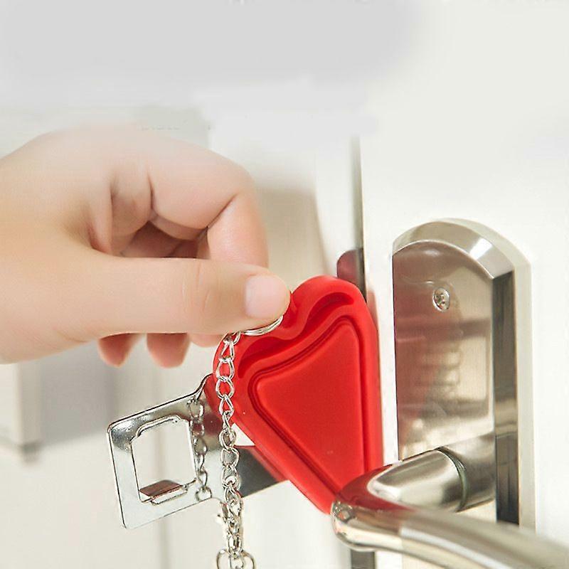 Dww-Pack of 2 Portable Door Locks, Travel Locks, Add an Extra Lock for Extra Security and Privacy, Strong and Sturdy Lock for Travel, Hotels, Apartmen