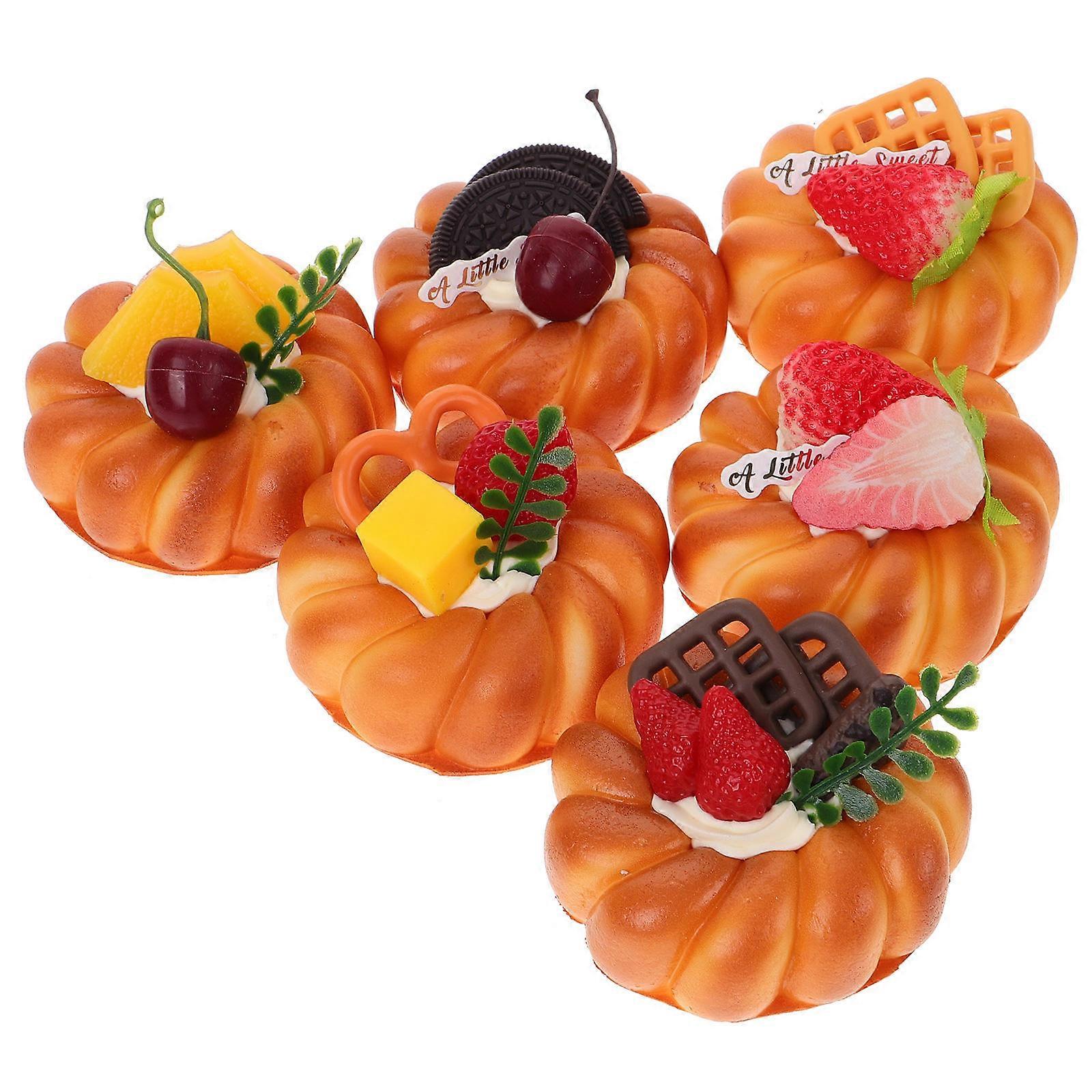 Simulation Bread Model Orange PU Bread Model for Shop Display 1Set