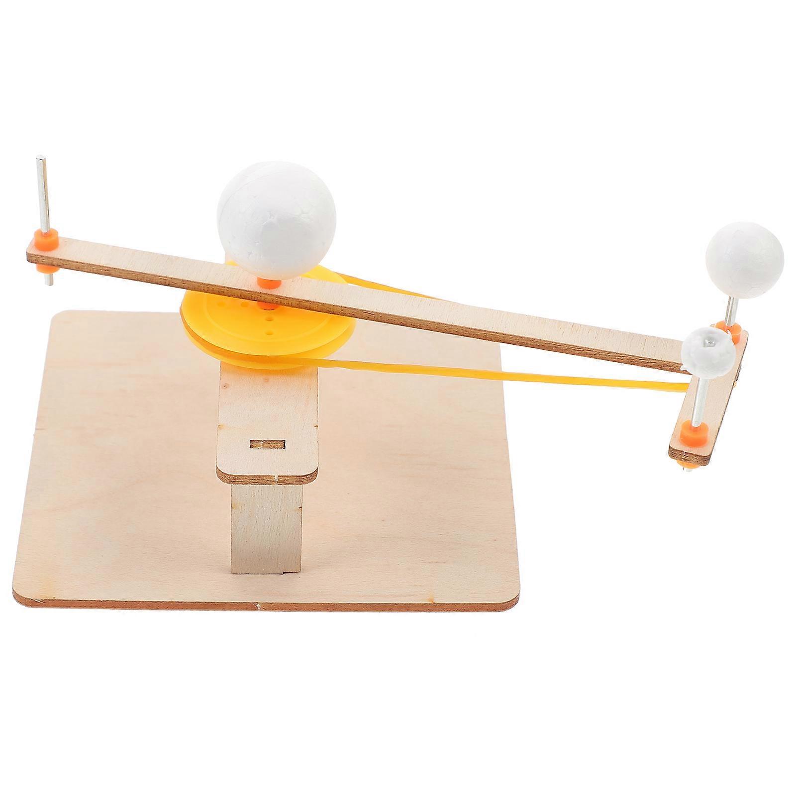 Wood Solar System Model for Decoration 1 Set Students Learning Prop with Real Orbits